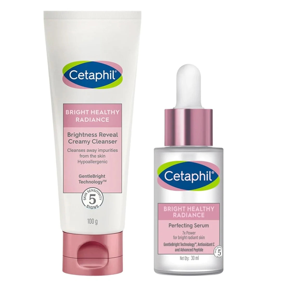 Cetaphil Bright Healthy Radiance Brightening Glow Serum30ml & Brightness Reveal Creamy Cleanser 100g