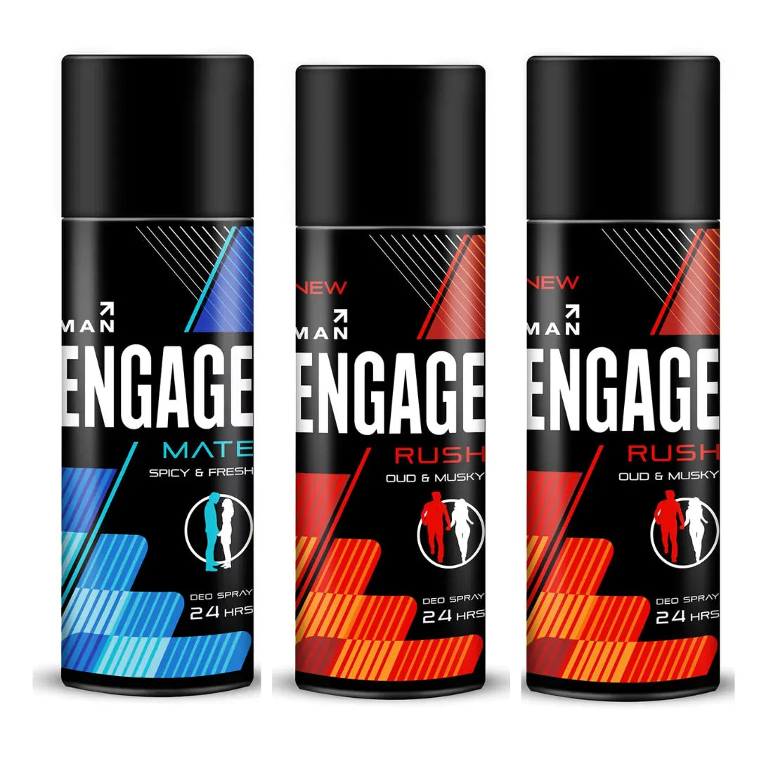 Engage Man Bodylicious Deodorant two rush - one Mate (165ml) (Pack of 3)