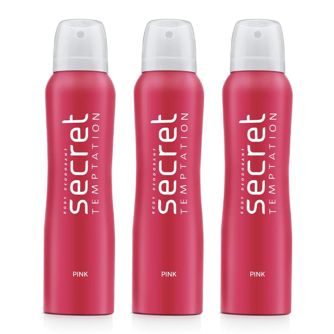 Secret Temptation Pink Deodorant for Women, Long Lasting Floral Body Spray (150ml)