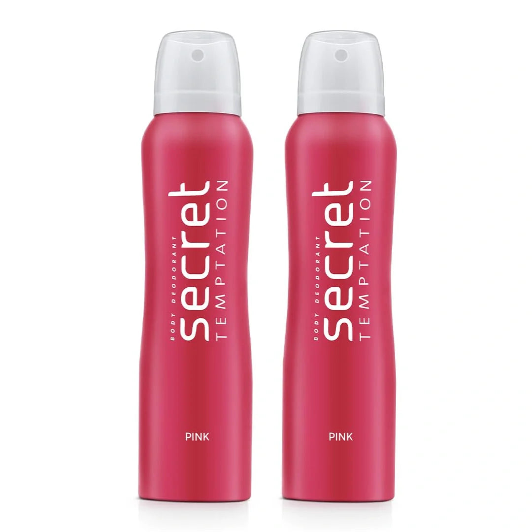 Secret Temptation Pink Deodorant for Women, Long Lasting Floral Body Spray (150ml)