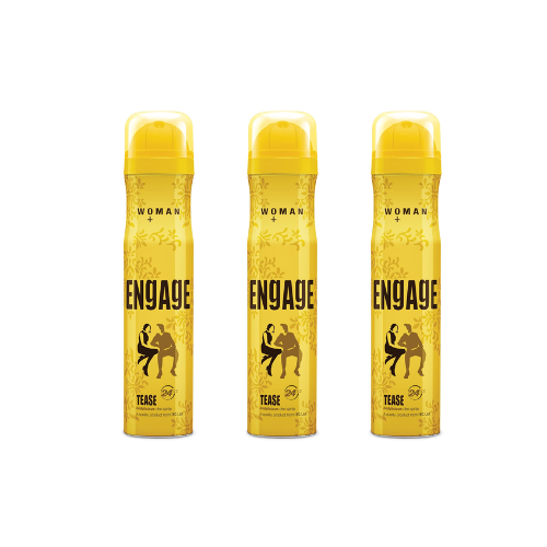 Engage Woman Deodorant Spray - Tease (150ml) (Pack of 3)