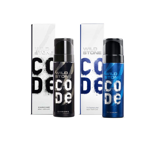 Wild Stone Chrome and Titanium No Gas Deodorant For Men 120-ML (Pack of 2)