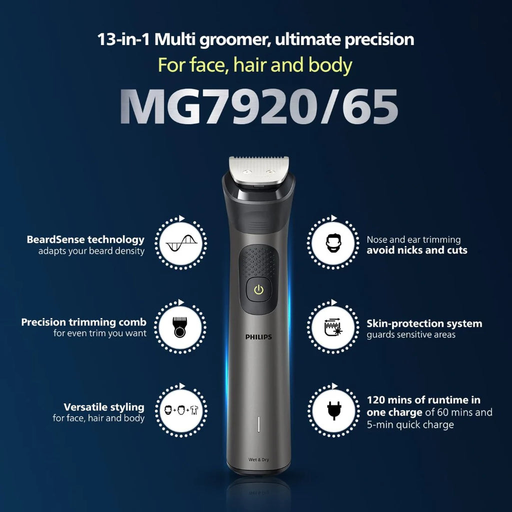 Philips India's No.1 Men's Trimmer | Patented Twin Trim Blades MG7920/65