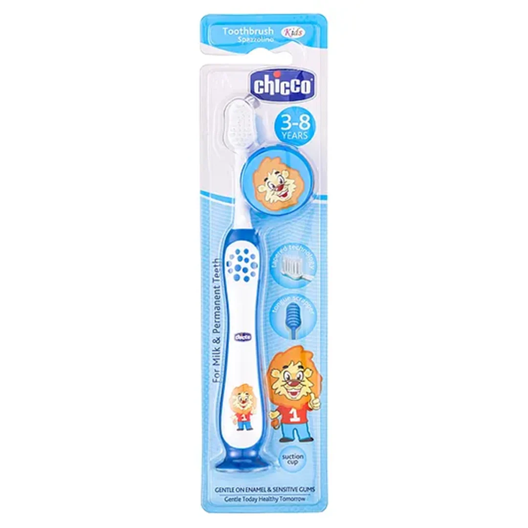 Chicco Ultra Soft Bristles Toothbrush Lion Print - Blue