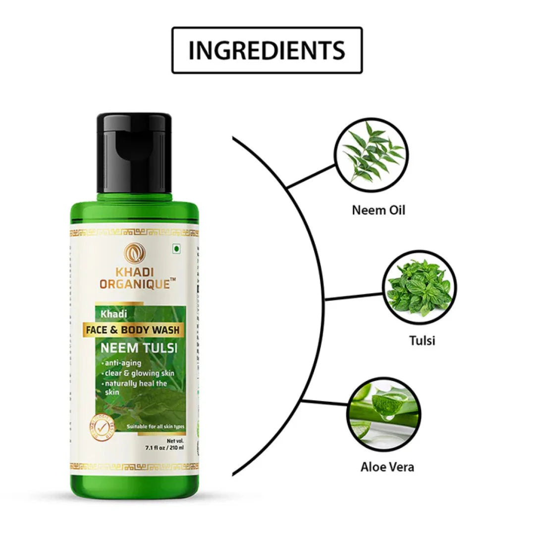 Khadi Organique Neem Tulsi Natural Face & Body Wash Pack Of 1