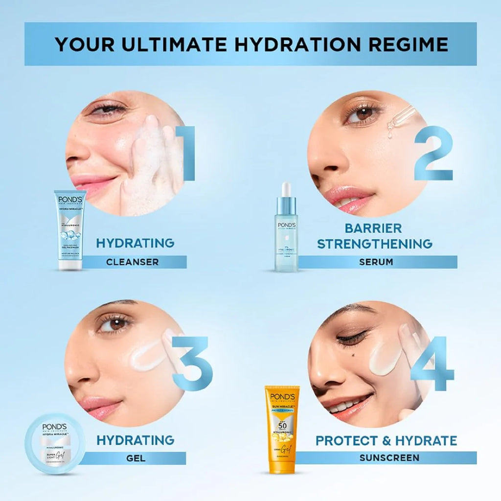 POND'S Super Light Gel Oil Free Face Moisturizer 100 ml | With Hyaluronic Acid & Vitamin E for Fresh Glowing Skin & 24 hr Hydration - Daily Use