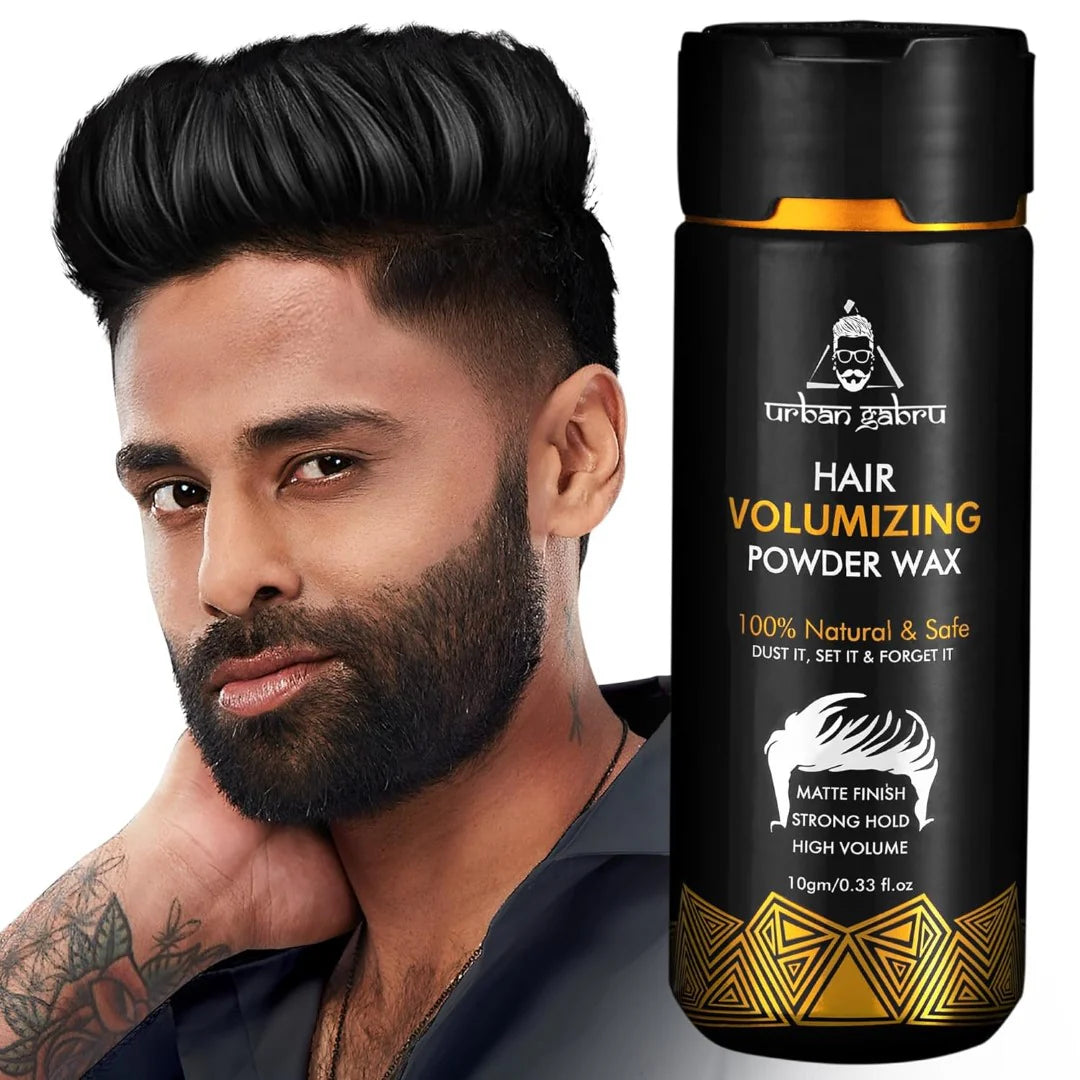 UrbanGabru Hair Volumizing Powder Wax strong hold | Matte Finish | 24 hrs hold | 100% natural & safe hair styling powder 10gm