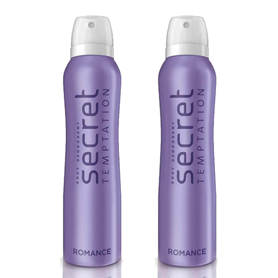 Secret Temptation Romance Deo for Women, Pack of 2(150ml each)|Body Spray|Deodorant Combo Pack|Long Lasting