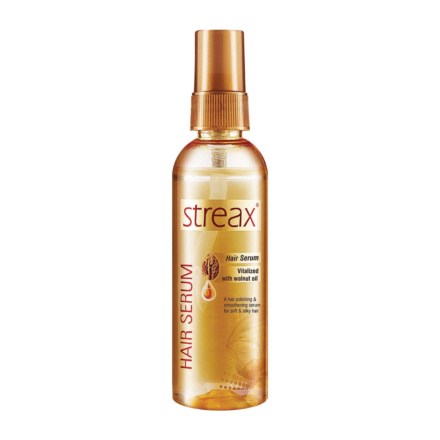 Streax Hair Serum for Women & Men | Contains Walnut Oil | Instant Shine & Smoothness | Regular use Hair Serum for Dry & Wet Hair | Gives frizz-free Hair | Soft & Silky Touch | 100ml