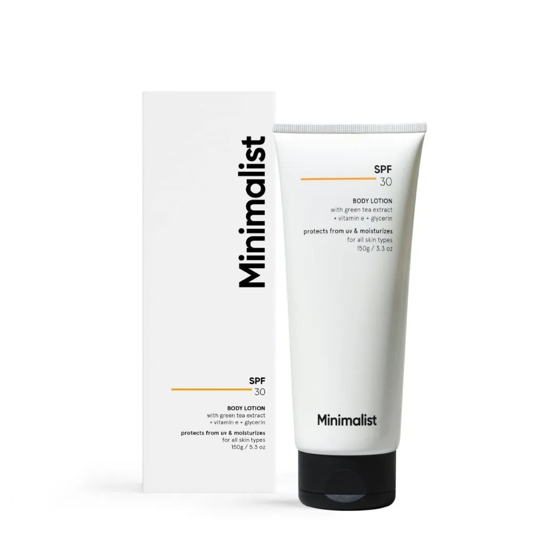 Minimalist SPF 30 Body Lotion, UVA & UVB Protection | Nourishing | Broad Spectrum PA+++ Sunscreen for All Skin Types | For Men & Women | 150 g