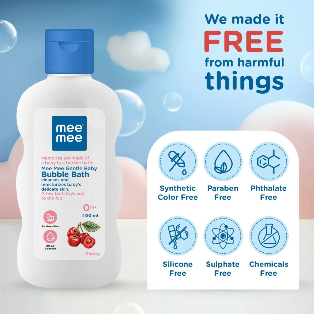 Mee Mee Gentle Baby Bubble Bath Liquid (With Cherry Extracts- 400 ml)