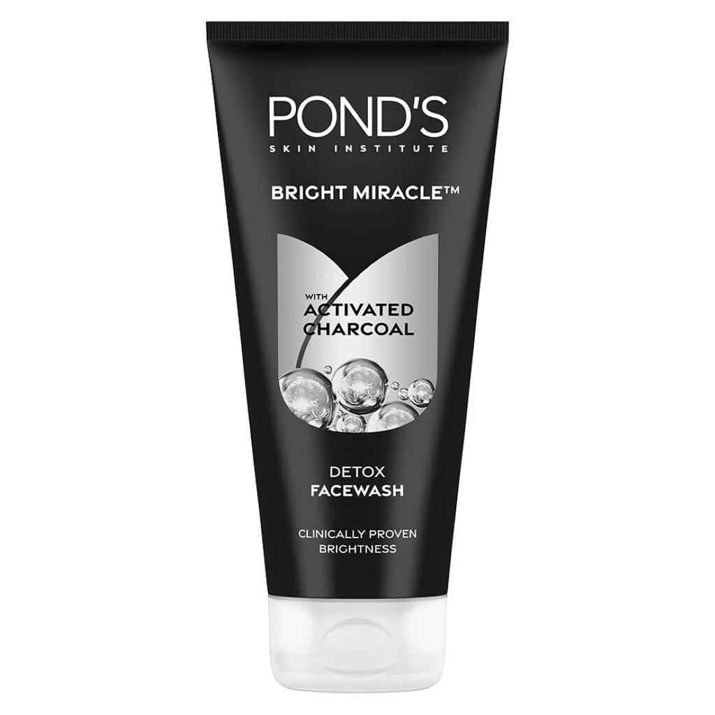 POND'S Bright Miracle Detox Facewash | 10X Power of Activated Charcoal| For Deep Cleaned Skin | Reveals Glow, Pollution Clear Face Wash, 200gm