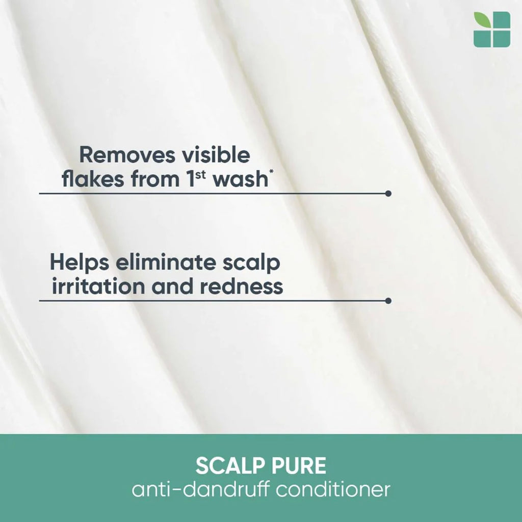 Biolage Professional Scalppure Anti-Dandruff Conditioner, Removes Visible Flakes from 1st Use, Enriched with Bergamot, Conditioner for Men and Women, Deep Scalp Treatment, Cruelty-Free, 98g