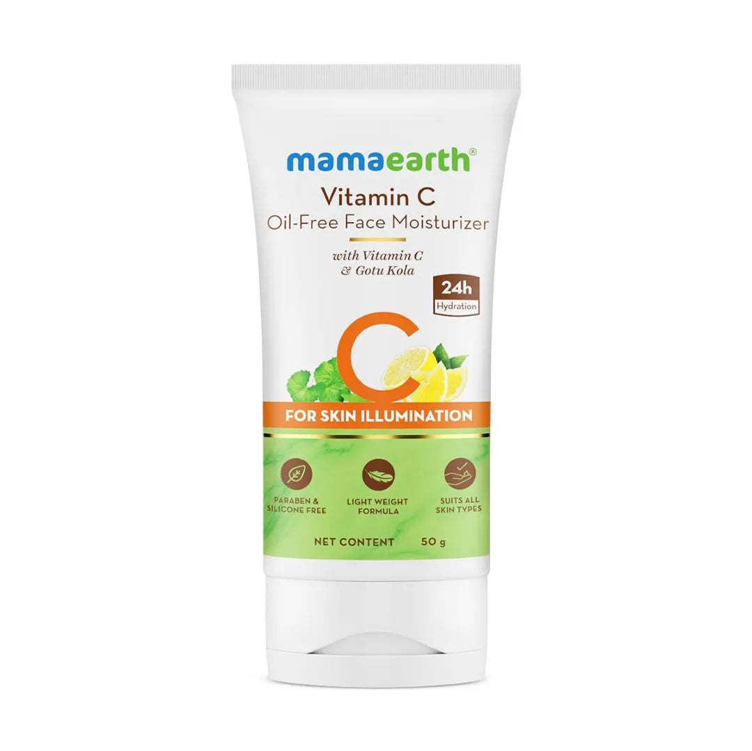 Mamaearth Vitamin C Oil-Free Moisturizer For Face with Vitamin C and Gotu Kola for Skin Illumination -50g