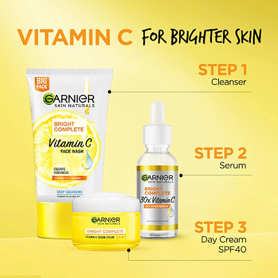 Garnier Set of 2 Bright Complete Vitamin C Brightening Face Wash - 100 g Each