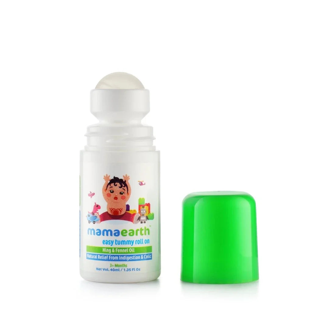 Mamaearth Easy Tummy Roll On Oil for Colic & Gas Relief with Hing & Fennel Oil, 40ml (For external use)