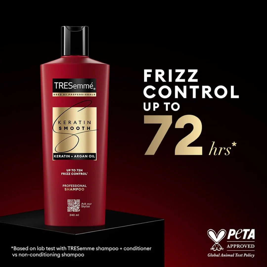 TRESemme Keratin Smooth Shampoo 580 ml|| With Keratin & Argan Oil for Straighter|| Shinier Hair - Nourishes Dry Hair & Controls Frizz|| For Men & Women