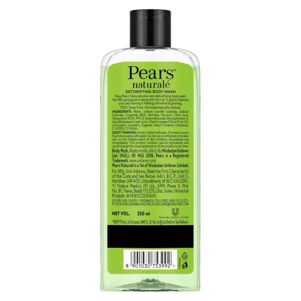 Pears Naturale Detoxifying Aloe Vera Body Wash Paraben Free Shower Gel (250ml)