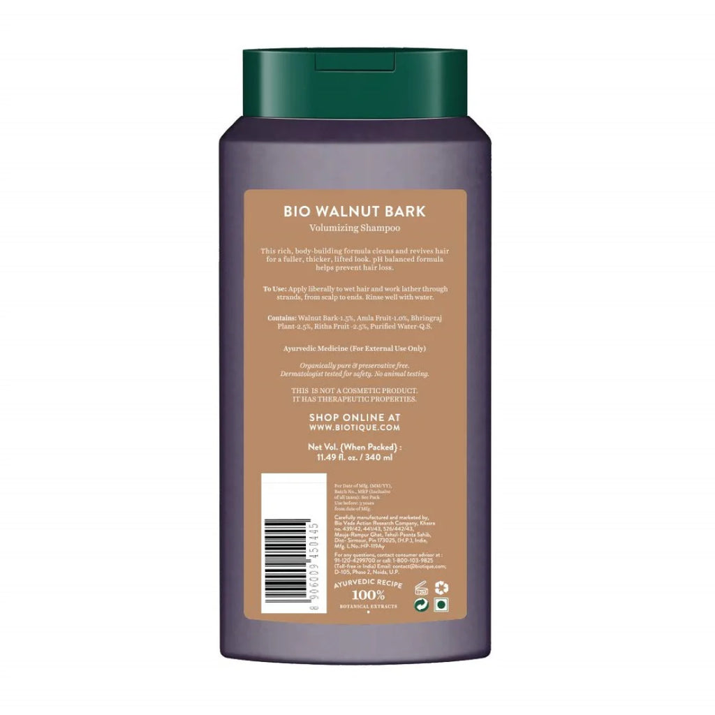 Biotique Walnut Volume and Bounce Shampoo and Conditioner | For Fine and Thinning Hair| Volumizing Shampoo for Thin Hair |100% Botanical Extracts |340ml