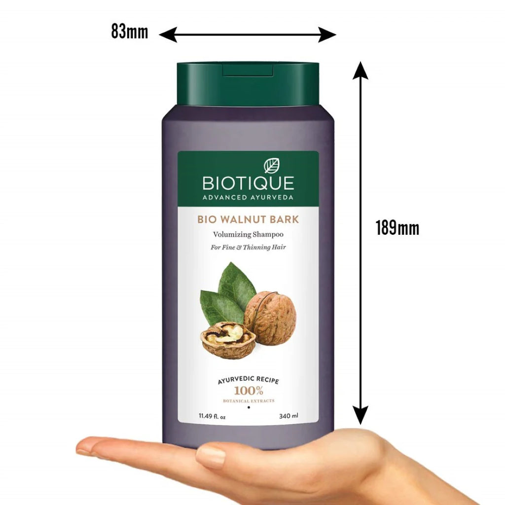 Biotique Walnut Volume and Bounce Shampoo and Conditioner | For Fine and Thinning Hair| Volumizing Shampoo for Thin Hair |100% Botanical Extracts |340ml