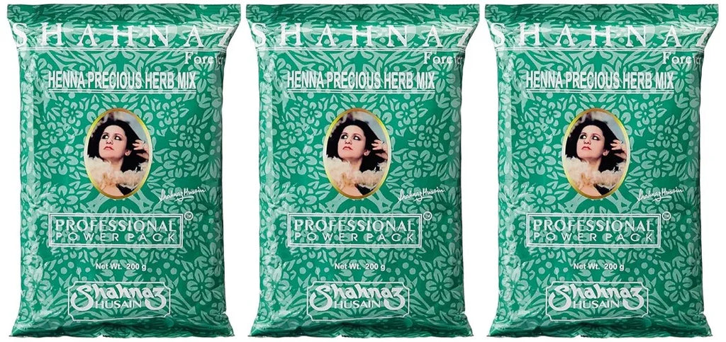 Shahnaz Husain Henna Precious Herb Mix | 200g | Green (Pack of 3)