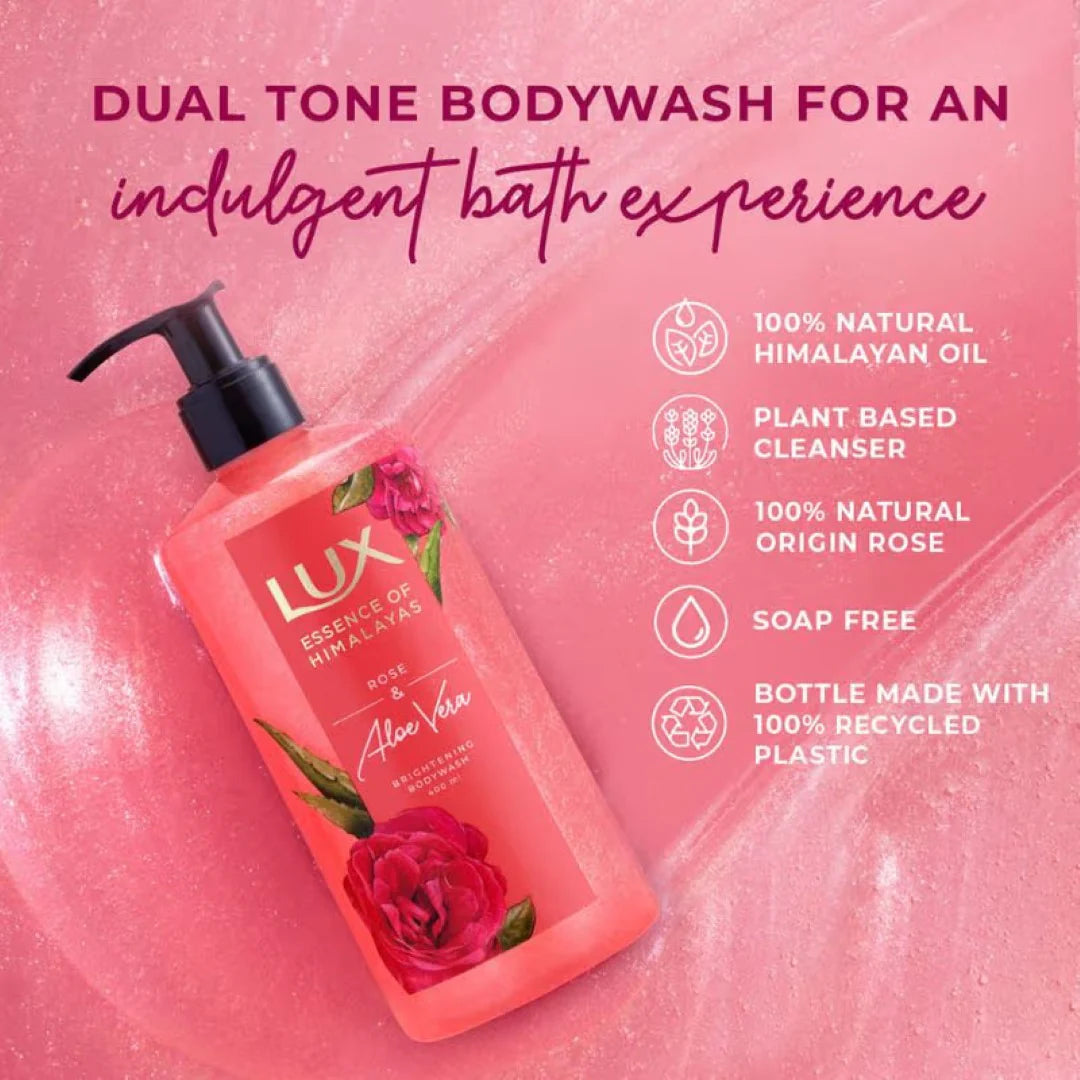 Lux Essence Of Himalayas Rose & Aloe Vera Brightening Body Wash(400ml)