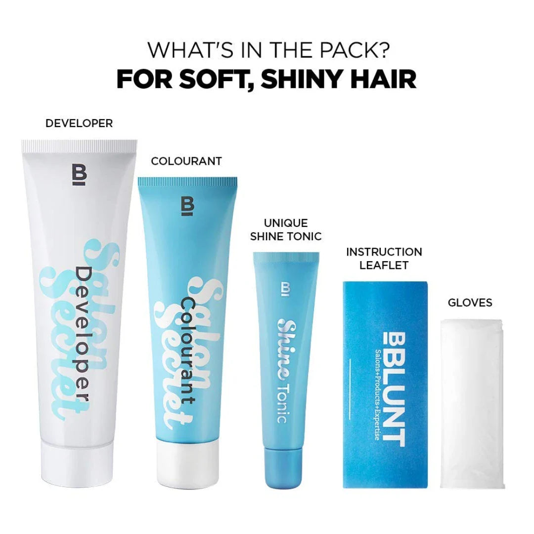 Bblunt Salon Secret High Shine Crème Hair Colour, 100g - Chocolate Dark Brown 3 With Shine Tonic, 8ml