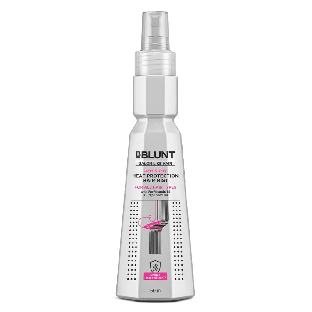 BBLUNT Hot Shot Heat Protection Hair Mist with Grape Seed Oil, No Parabens (150ml)