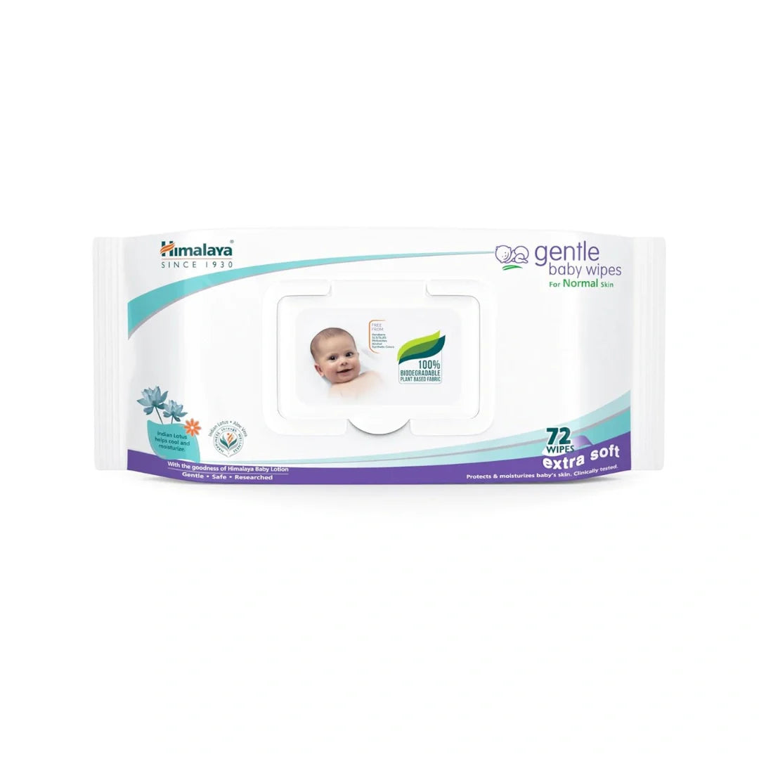 Himalaya Gentle Baby Wipes, 72 Wipes,White