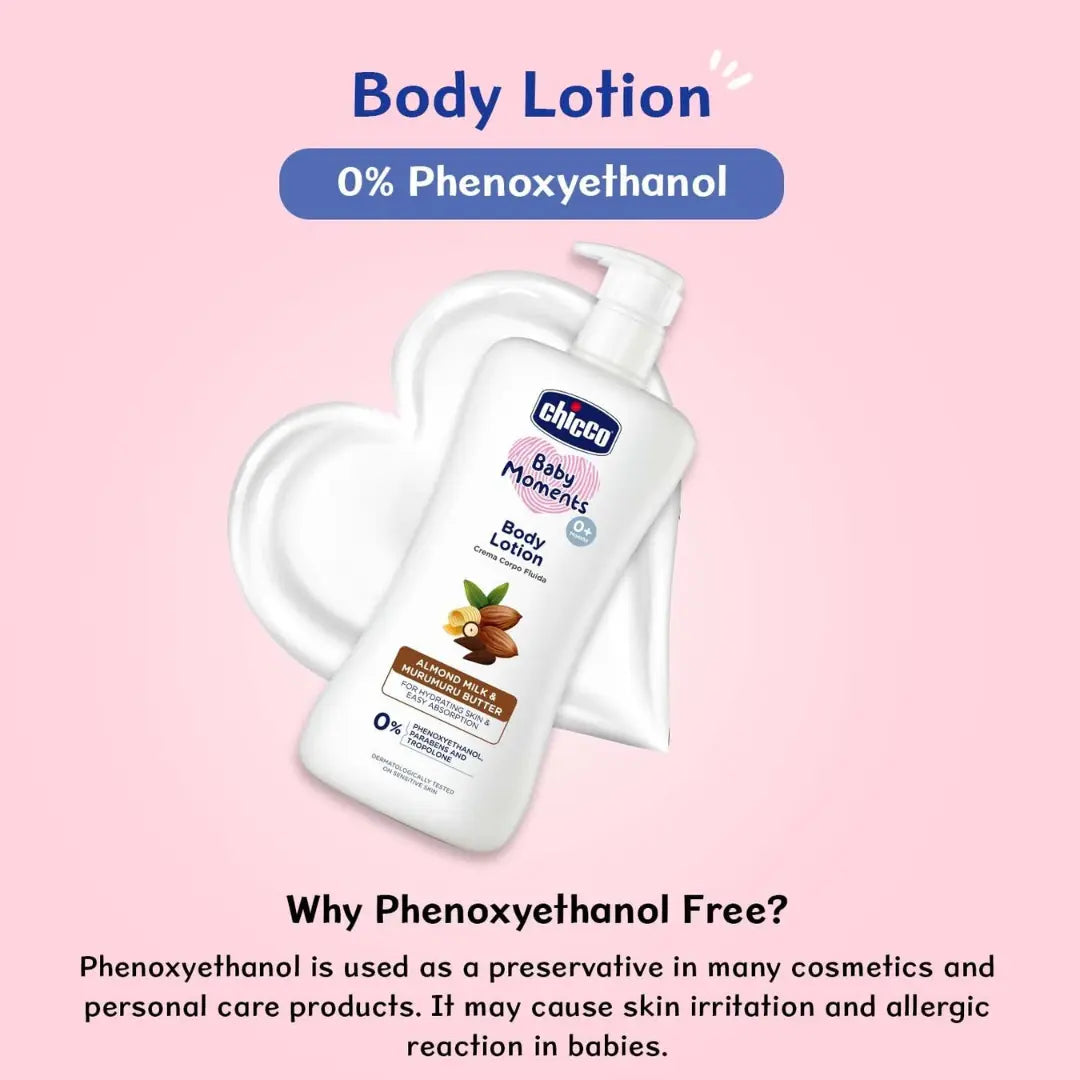 Chicco Baby Moments Body Lotion for Babies, 500ml|Almond Milk & Murumuru Butter -500ml , Chicco  Baby Cream 100g Free
