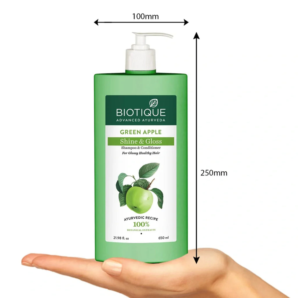Biotique Bio Green Apple Fresh Purifying Shampoo and Conditioner for Oily Scalp and Hair, 650m