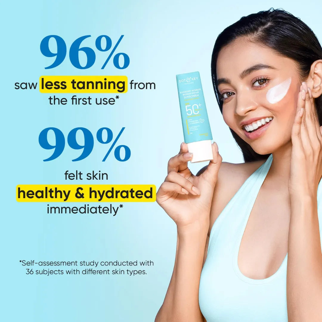 Dot & Key Blueberry Hydrate Barrier Repair Sunscreen Spf 50+,Pa++++|For Dry&Sensitive Skin (80g)