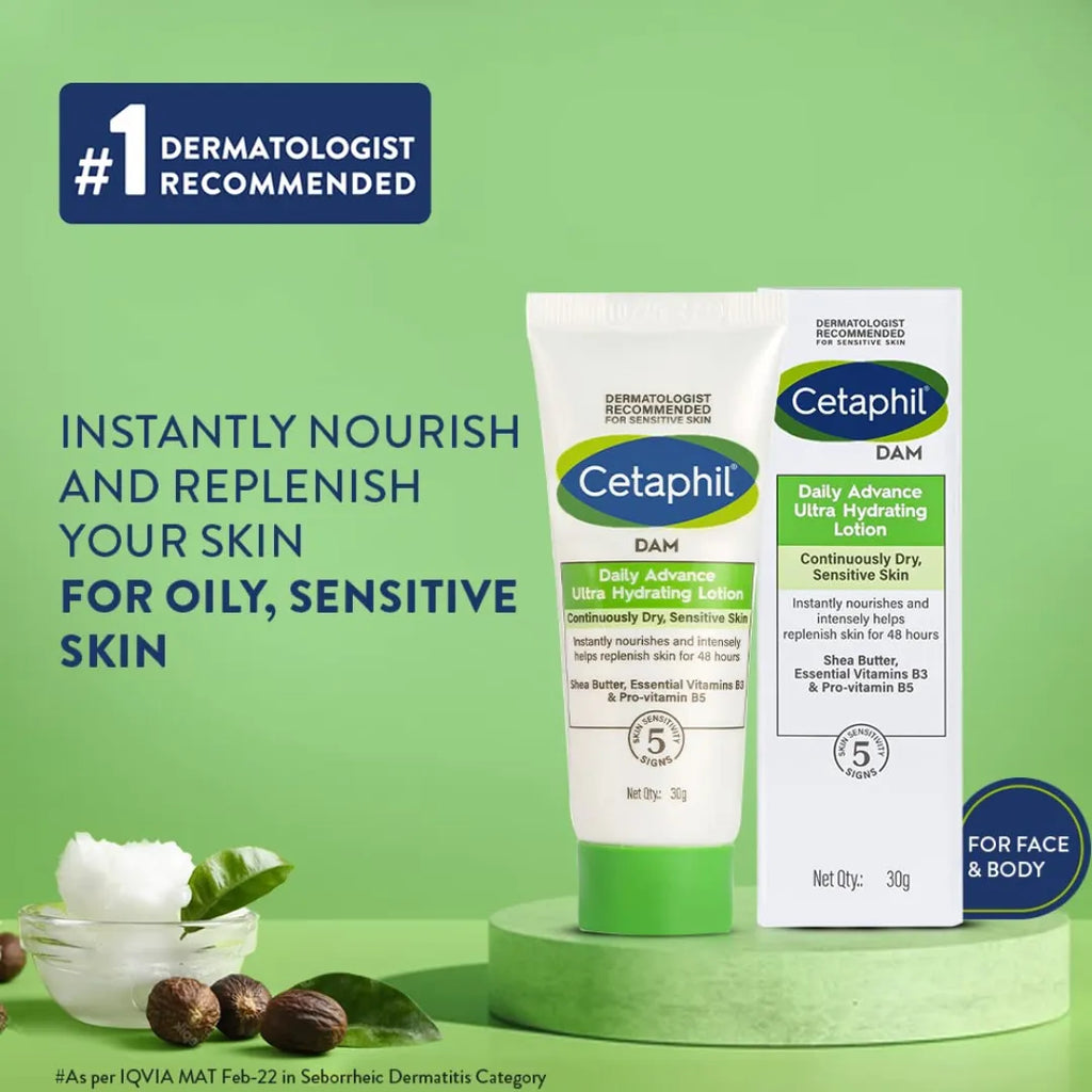 Cetaphil DAM Daily Advance Ultra Hydrating Lotion for Dry, Sensitive Skin| 30g (Pack of 2)