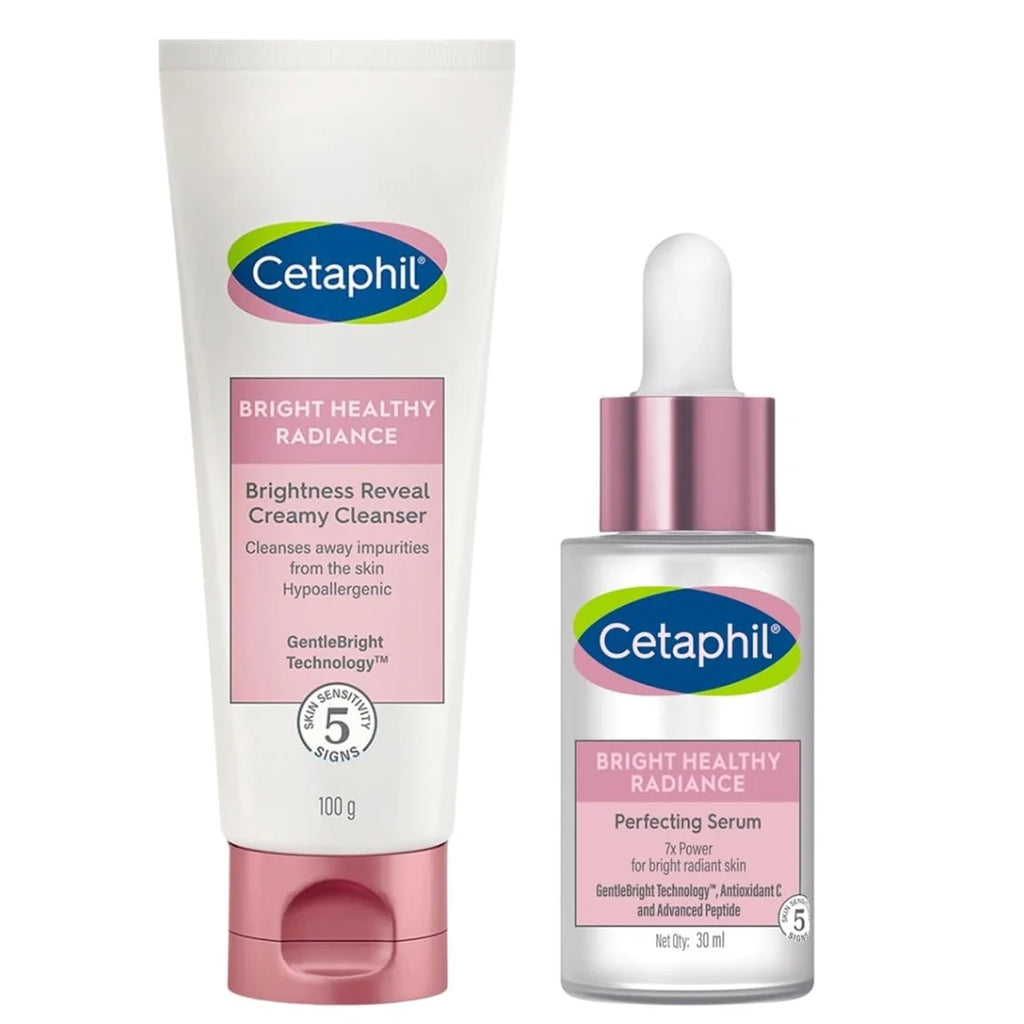 Cetaphil Bright Healthy Radiance Brightening Glow Serum30ml & Brightness Reveal Creamy Cleanser 100g