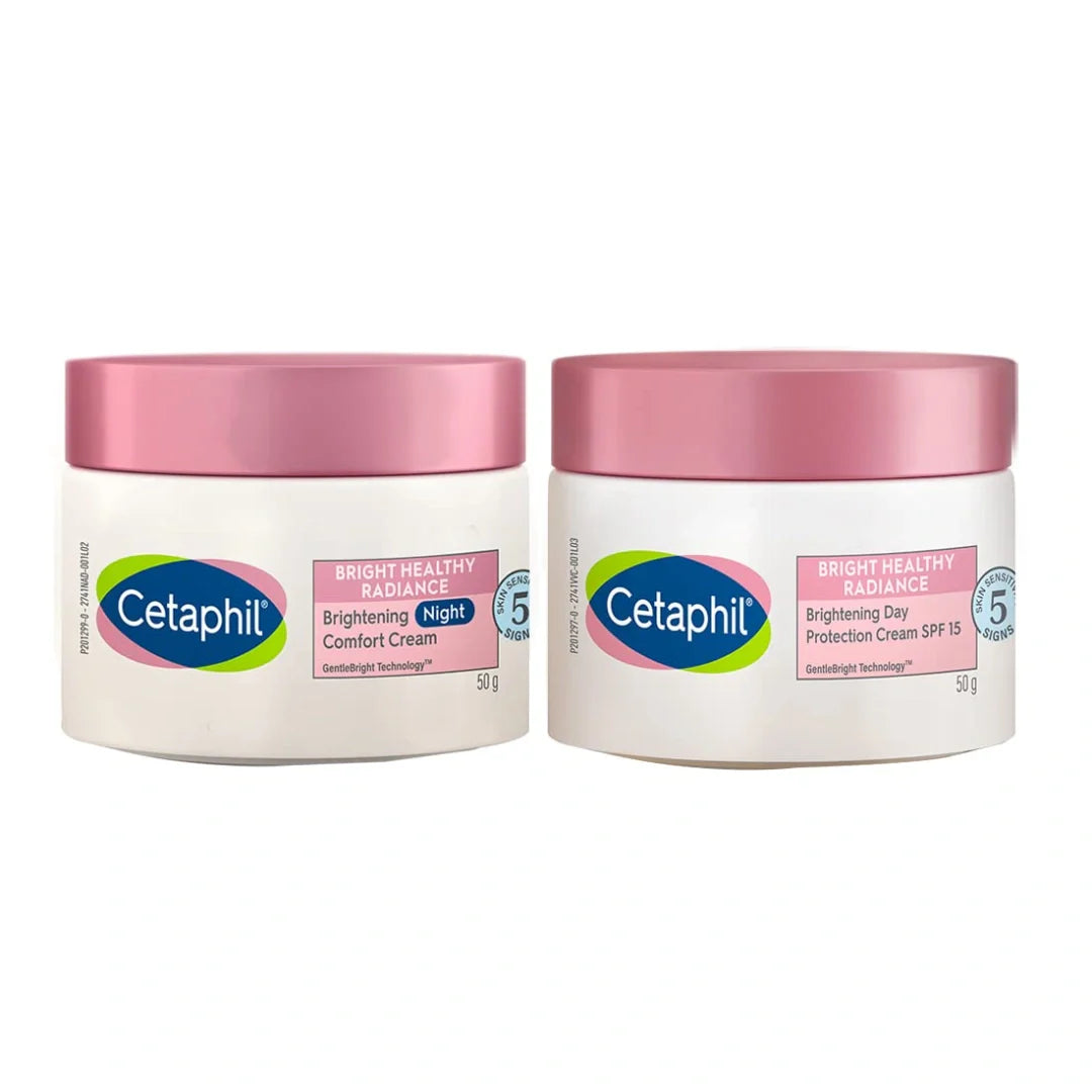 Cetaphil Brightening Day and Night Protection Cream, White, 50ml (Combo)