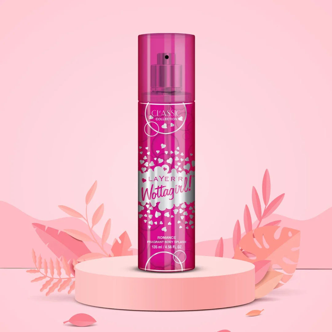Layer'r Women WottaGirl Classic Collection Fragrant Fresh Scent Spray Body Splash Romance(135ml)