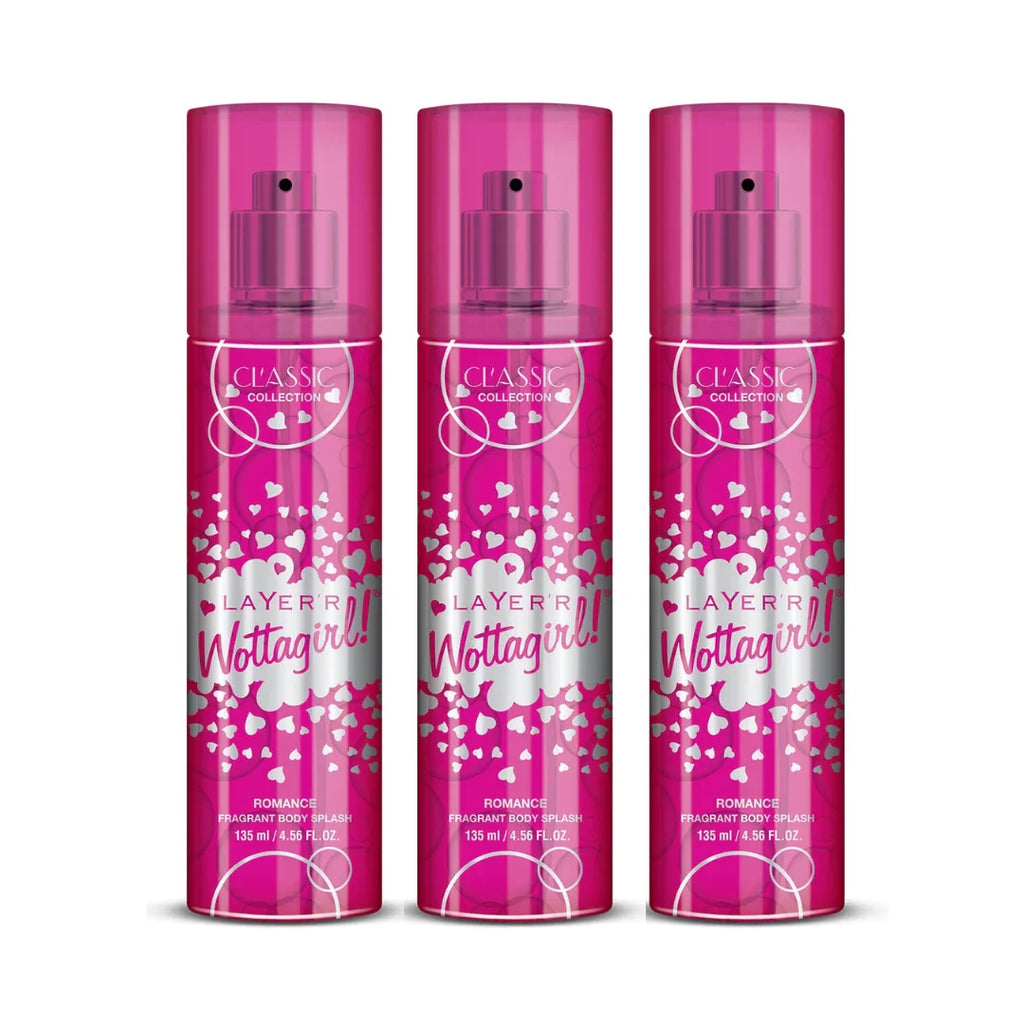 Layer'r Women WottaGirl Classic Collection Fragrant Fresh Scent Spray Body Splash Romance(135ml)