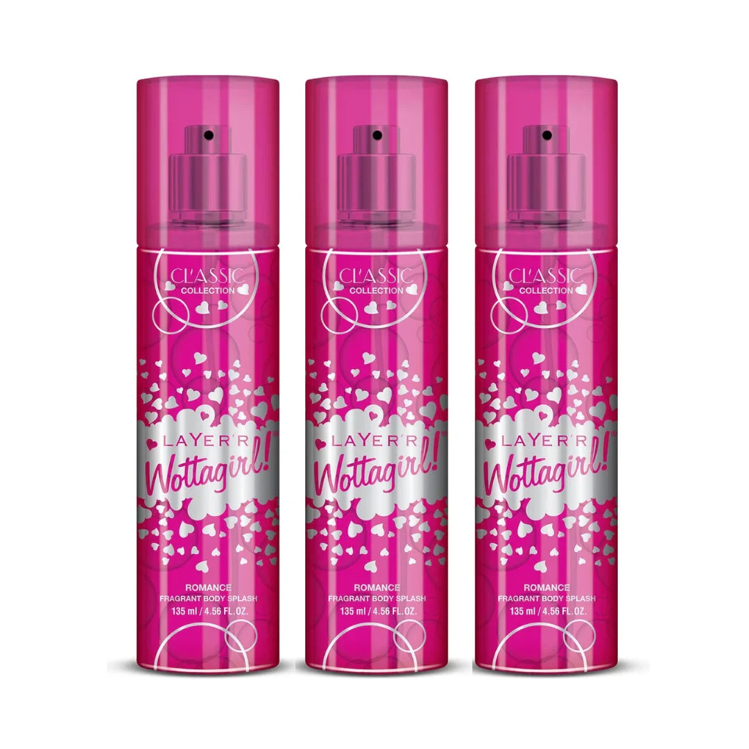 Layer'r Women WottaGirl Classic Collection Fragrant Fresh Scent Spray Body Splash Romance(135ml)