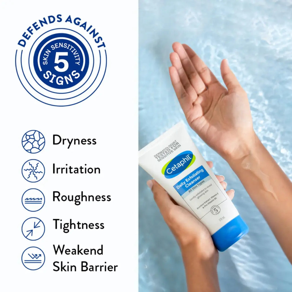 Cetaphil Daily Exfoliating Cleanser with Vit E and B5 |All Skin Types | Dermatologist Tested 178ml