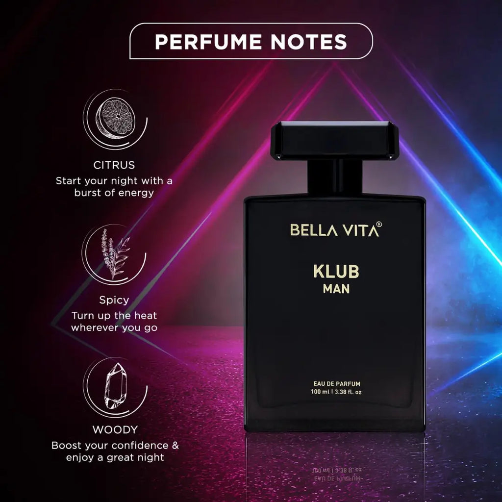 Bella Vita Luxury Klub Men Eau De Parfum Liquid Perfume With Lemon, Rose And Vanilla (100ml)