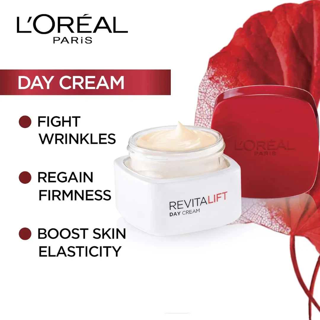 L'Oreal Paris Day Cream, SPF 35 Pa++, Anti-Wrinkle and Radiance, Boosts Skin Elasticity, With Centella Asiatica,Revitalift (50ml)