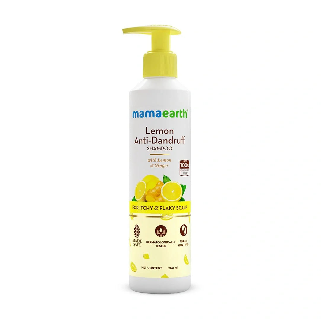 Mamaearth Lemon Anti-Dandruff Shampoo - with Lemon & Ginger for Itchy & Flaky Scalp  (250ml)