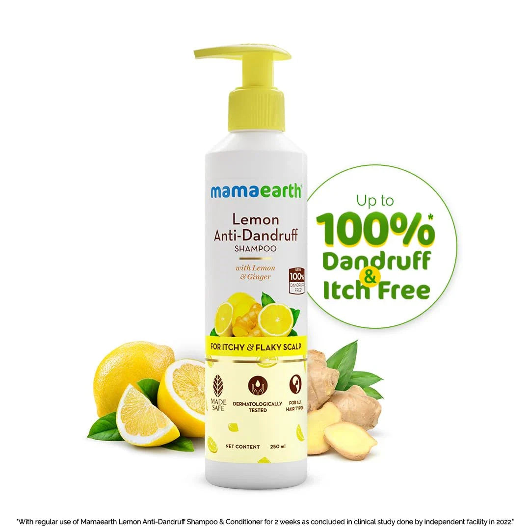 Mamaearth Lemon Anti-Dandruff Shampoo - with Lemon & Ginger for Itchy & Flaky Scalp  (250ml)