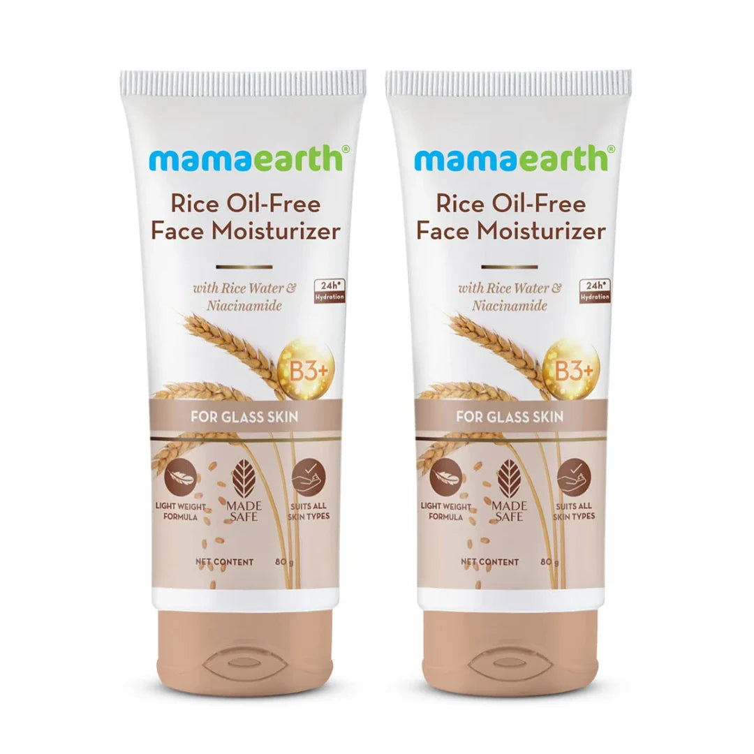 Mamaearth Rice Oil-Free Face Moisturizer for Oily Skin- 80g (Pack of 2)