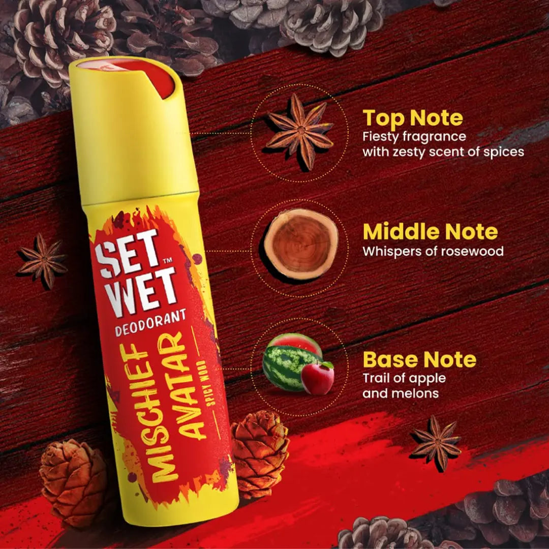 Set Wet Mischief Avatar Deodorant For Men - 150ml (Pack of 2)