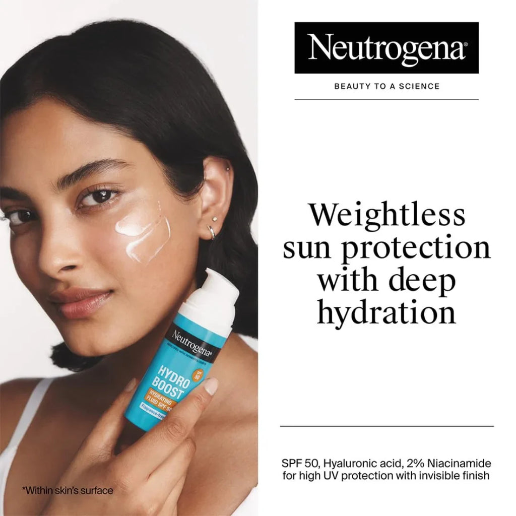 Neutrogena Hydro Boost Face Sunscreen SPF50 + Hyaluronic Acid, Niacinamide Oily & Sensitive Skin (50ml)