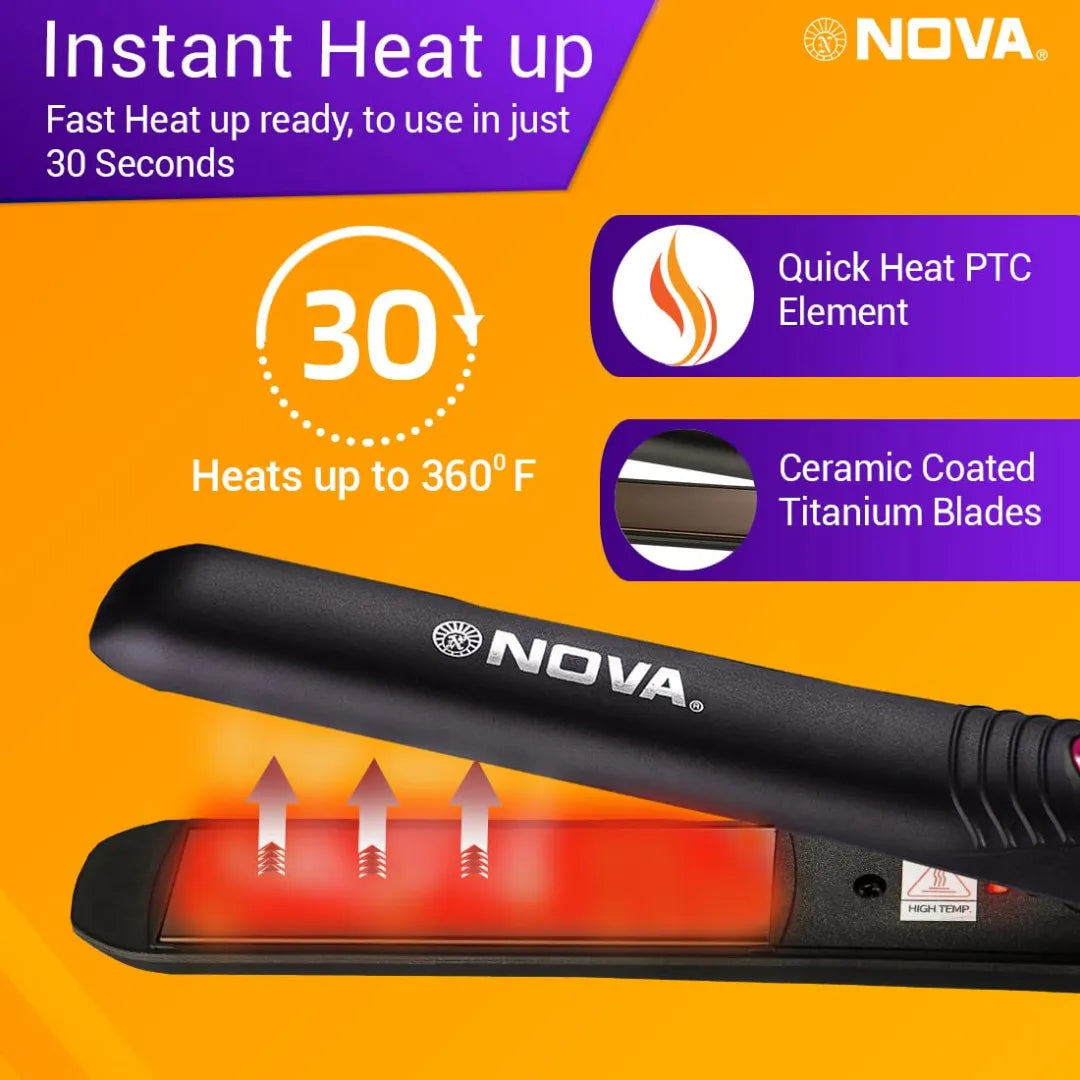 Nova Pro Shine NHS 842 Hair Straightener (Purple)