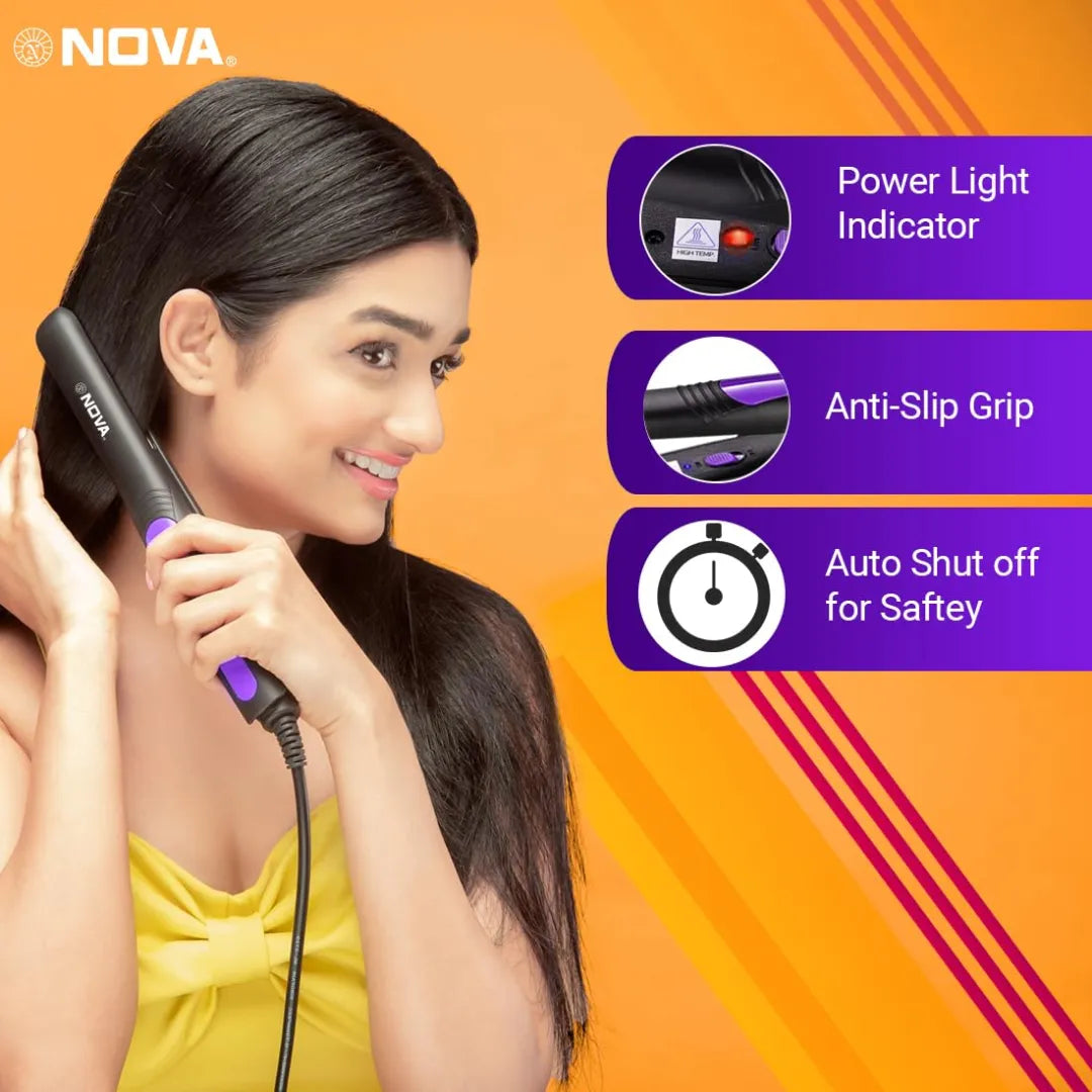 Nova Pro Shine NHS 842 Hair Straightener (Purple)