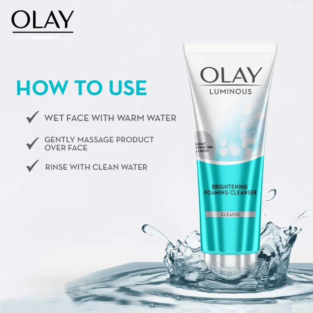 Olay Total Effects Foaming Cleanser | Olay Luminous Brightening Foaming Cleanser | Face Wash - 100ml Each