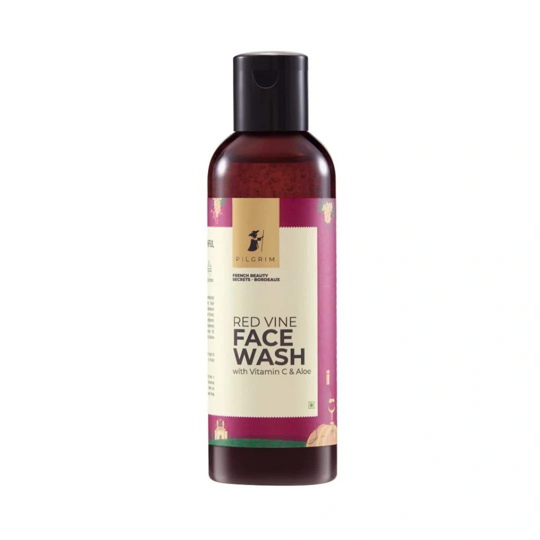 Pilgrim French Red Vine Face Wash with Vitamin C & goodness of Aloe for Anti Ageing & Dark Spots (100ml)
